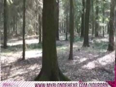 Blonde Hexe - Blonde german teens gets her easter fuck into forest Thumb