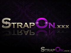 StrapOn Hot tub lesbian strap on dildo orgasms Thumb