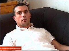 Greg, a sexy french guy serviced: get wanked his very huge cock by us in spite of him ! Thumb