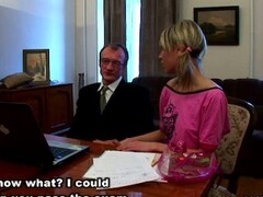 Russian schoolgirl with perky niples seduced by tricky old teacher in his appartment Thumb