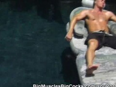 Muscled Hunks Cock Sucking By The Pool Thumb