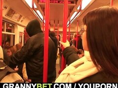 He picks up busty lady in the metro Thumb