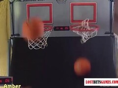 Two girls with great bodies play strip basketball shoot-off Thumb