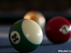 Solo on a billiards table with sexy Asian pornstar Mia Lelani Thumb