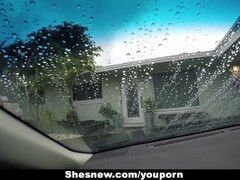 ShesNew - Cute Brunette Nicki Ortega Fucks BF In Driveway Thumb