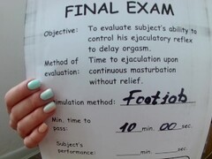 Footjob Stamina Text Part 2. Retake Exam. PASS or FAIL? Thumb