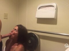 Couple Fucking in Public Bathroom w/ CreamPie!! Thumb