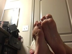 Sexy Wrinkled Soles Crossed Ankle Foot Rubbing - Sexy Flexible Teen Feet Thumb