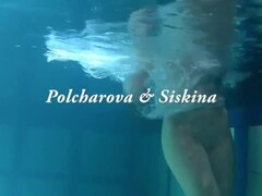 Lesbos from Russia Polcharova and Siskina getting playful in the pool with each other Thumb