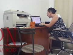 SPY CAMERA IN OFFICE. Lady boss and employee. Pussy lick. 2 Thumb