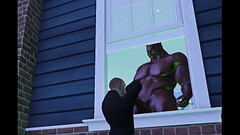 my neighbor'_s huge college football son let me suck his giant black dick thru bathroom window Thumb