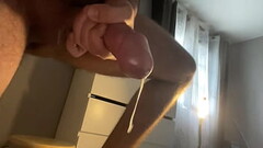 Une grosse ejaculation avec ma grosse bite arabe circoncise / A big cumshot with my big circumcised Arab cock Thumb