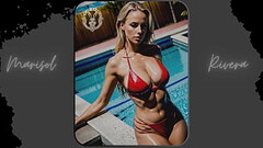 AI-Generated: &quot_Sun-Kissed Beauty&quot_ Stunning Red Bikini Photoshoot by the Pool (Part 5) | Waifu Models #001 Thumb