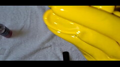 DreamofevolutionVip - Today Latex Gloves from Rubberfashion Yellow / Red /my first whispered words to you Thumb