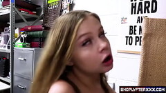 Sexy and hot thief dildoing Joshua Lewis'_ cock and then the security guard'_s big cock until he cums and she swallows his cum. Thumb