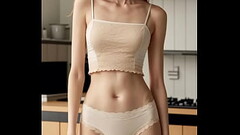 AI girls wearing cute underwear in the kitchen Thumb