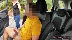 Dick Flash! Cute girl gives me a blowjob in the public parking lot after seeing my big cock - MissCreamy Thumb