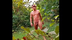 Myanmar gay naked outdoor forest walking with anal plug Thumb