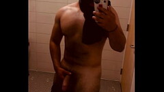 BIG COCK HORNY LATINO FACELESS ADONIS FIRST APPEARANCE QUICKIE SOLO JERK AND CUMS IN PUBLIC RESTROOM Thumb