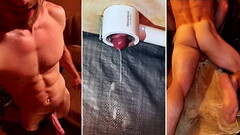 Huge Orgasm on the MILKING table! Man'_s MOANS! I'_m out of sperm! Thumb