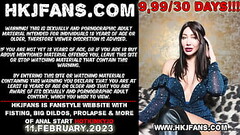 Hotkinkyjo in star dress fuck pussy &amp_ ass with ideedudesir wood dildo, anal fisting &amp_ prolapse Thumb
