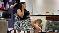 Goddess Kiffa - Cuck slave serve alpha couple and stays under the table - FOOT WORSHIP - FOOTSTOOL - DOMESTIC SLAVE - FACE SLAP - FACE STAND - CANNING - SPIT - Thumb