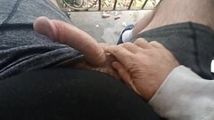 Self ballbusting got my dick so hard and the pre-cum flowing Thumb