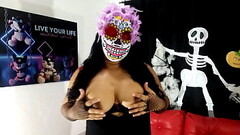 LA CATRINA horny fucking her wet pussy with a dildo until she has squirting orgasms. (Multi-orgasm SQUIRT) Thumb