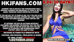 Amazing organotoys colorful long dildo full in Hotkinkyjo asshole, anal fisting, gape &amp_ prolapse extreme for HKJFANS Thumb