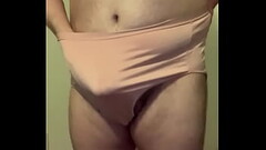 Man in Silky Womens Leopard Print Pajamas Strips Down to His Bra and Panties, Then Jerks off Inside His Oversized Panties. Thumb