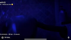 Bubblebutt rides fat hung dildo on live Thumb