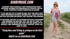 Sindy Rose anal fisting &amp_ prolapse on the field patch Thumb
