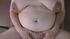 Horny BBW stepdaughter being rought fucked in her shaved pussy and then take huge creampie from stepdaddy! - POV - Milky Mari Thumb