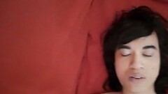 Different views of face, torso, belly, nipples, mouth, skin of slim and smooth twink jerking off his sexy cock in amateur gay porn video Thumb