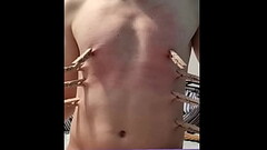 Cute teenage boy gets punished with whips, clamps, buttplug and facial! Thumb