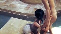 Genshin Impact - Venti Blowjob and fucked in a public bath - Sissy crossdress Japanese Asian Manga Anime Game Porn Gay Thumb