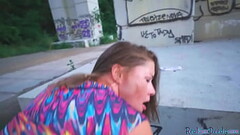 Pickedup brunette eurobabe sucks in POV before outdoor sex Thumb
