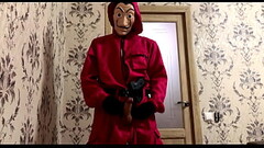 The robber from the &quot_PAPER HOUSE&quot_ found a worker and cums on his face / Dirty Russian conversations / La Casa De Papel Thumb