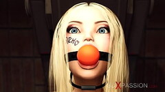 A sexy cuffed young blonde gets fucked hard by a hardcore muscular woman with a strapon Thumb