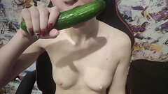 Having fun with a cucumber Thumb