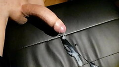 Cum shooting in slow motion. Ruined. Huge sperm load from the shaved curved dick Thumb