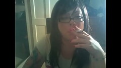 Cute BBW Tina Snua Smoking 2 Cork Cigarettes Thumb