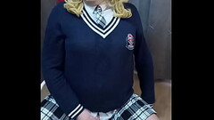 crossdresser jerks off and cum Thumb
