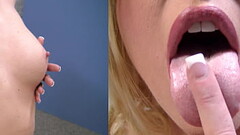 Beautiful Blonde Babe Victoria White catches giant jizz pop to her lovely face! Thumb