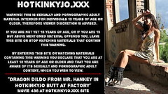 Dragon dildo from Mr. Hankey in sexy Hotkinkyjo butt at abandoned factory Thumb