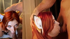 Cute Fox Sucks Big Dick - Cum on Face Thumb