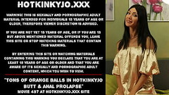 Tons of orange balls in Hotkinkyjo butt &amp_ anal prolapse Thumb